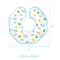 贝迪牛+【3条装】宝宝八角圆形360度旋转婴儿围嘴口水巾防水新生儿口水围兜兜