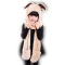 贝迪牛秋冬学生套装可爱帽子围巾手套三件套儿童熊猫保暖围脖