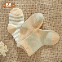良良 彩棉袜子 新款春夏袜子 0-1-3-5岁 新生儿宝宝袜子三条装