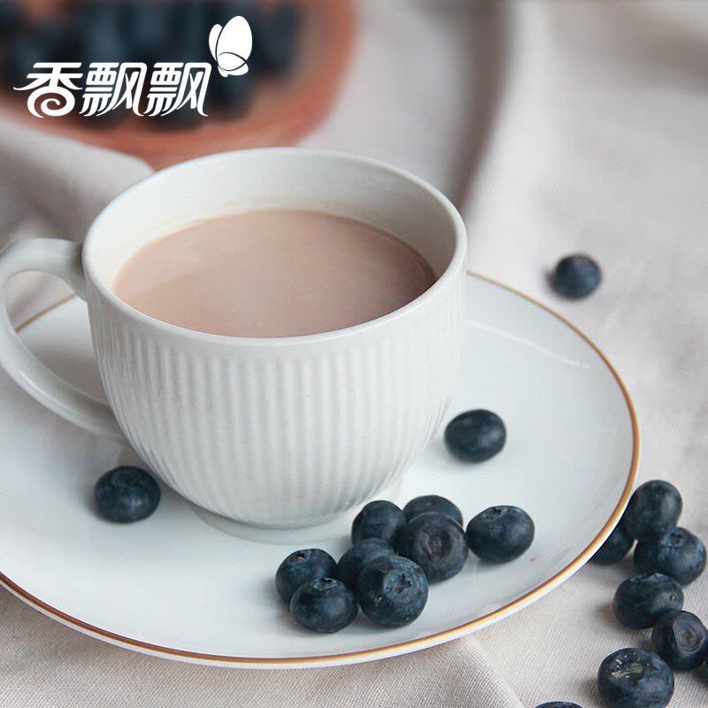 香飘飘奶茶杯装三连杯热饮 蓝莓味76g图片