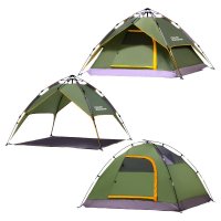 埃尔蒙特 户外帐篷自动帐篷 3-4人双层防雨三用液压自动速开帐篷 户外野营帐篷