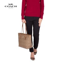 【美国苏宁直采】COACH 蔻驰 中号托特包City Zip Tote C纹拉链款36876 58292 Coach女包