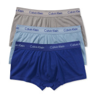 【美国苏宁直采】 Calvin Klein 卡尔文·克莱恩 NU2664 CK男士舒适纯棉贴身低腰纯色透气平角内裤3条