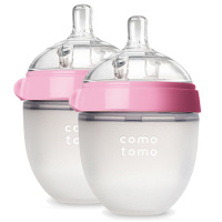 Comotomo 可么多么 婴幼儿 150TP硅胶奶瓶 粉色 150ml 2个装 美国直采