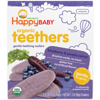 HappyBaby 禧贝 婴幼儿有机辅食磨牙点心 紫萝卜蓝莓磨牙饼 6个月以上 48g 美国直采