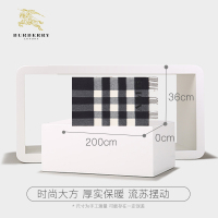 【自营 陈柏霖同款】博柏利(Burberry) 巴宝莉 男女同款经典格纹山羊绒流苏长方形大号围巾 Burberry围巾