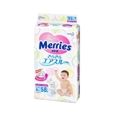 日本进口花王(Merries)纸尿裤 L58片