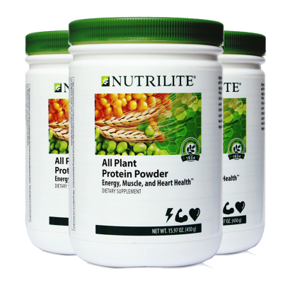美国安利蛋白粉 三件装 纽崔莱多种纯植物蛋白质粉 多种纯植物蛋白质粉450g