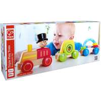 德国Hape 几何积木小火车 模型儿童玩具 木制拆装组装玩具 E0431
