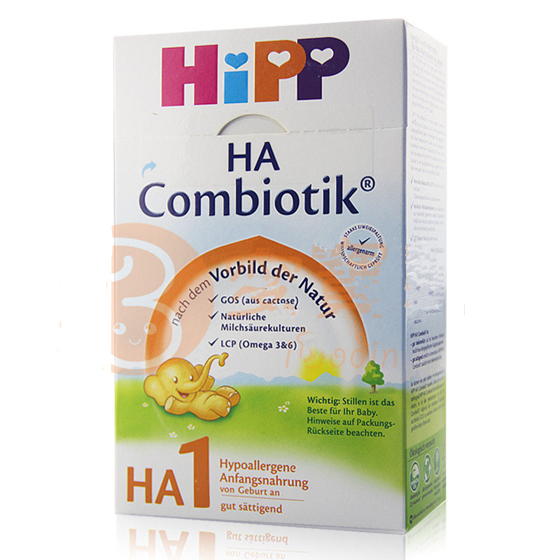 原装进口德国喜宝Hipp益生菌低敏免敏 HA 1 段半水解婴幼儿特殊配方奶粉适合3-6月;0-3月 500克/每盒高清大图