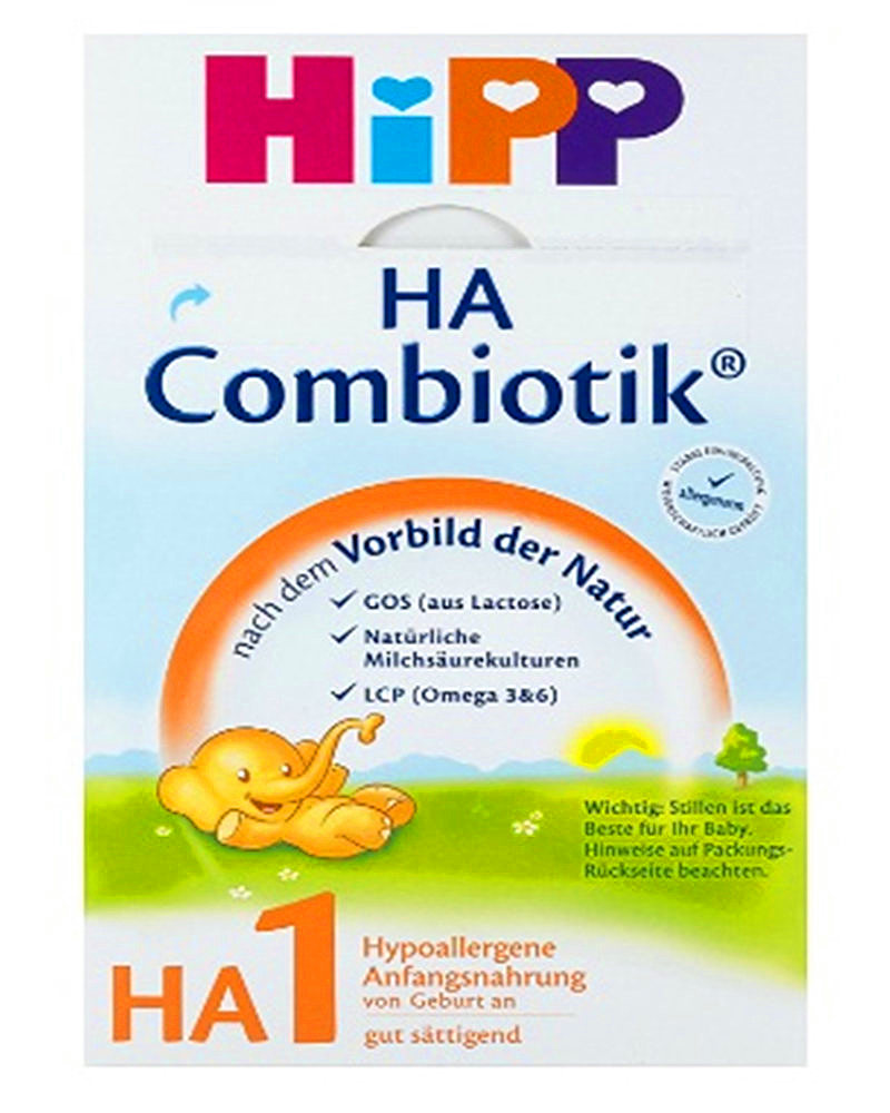 原装进口德国喜宝Hipp益生菌低敏免敏 HA 1 段半水解婴幼儿特殊配方奶粉适合3-6月;0-3月 500克/每盒