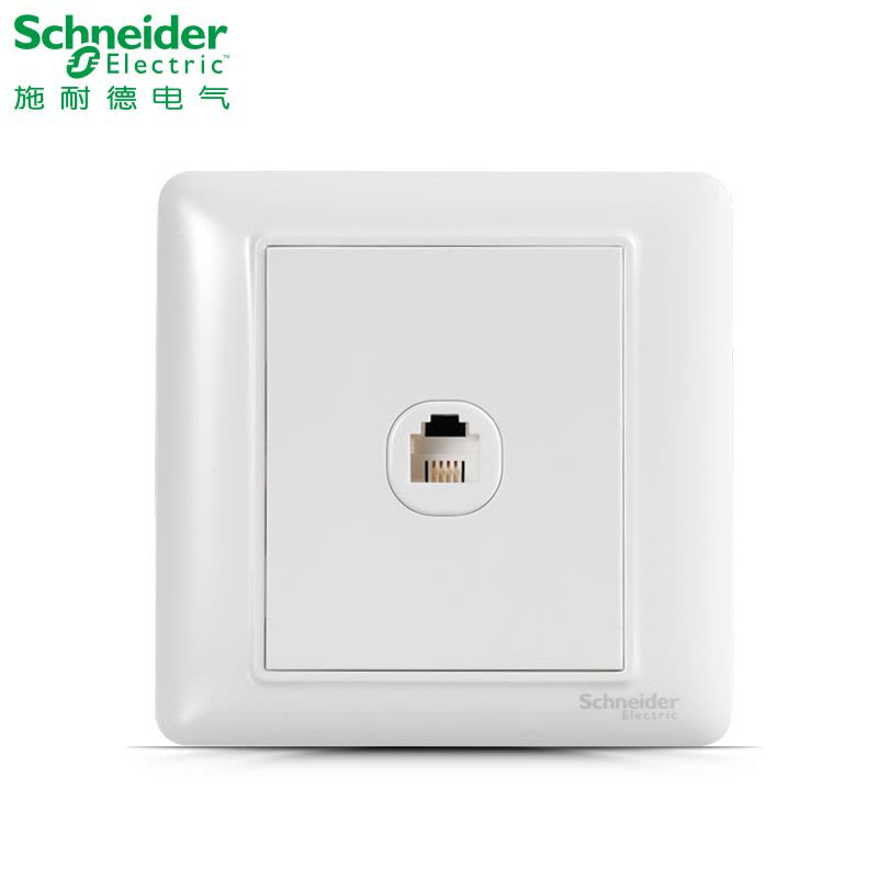 施耐德电气（Schneider Electric）开关插座 单联电话插座面板 墙壁弱电 睿意白图片