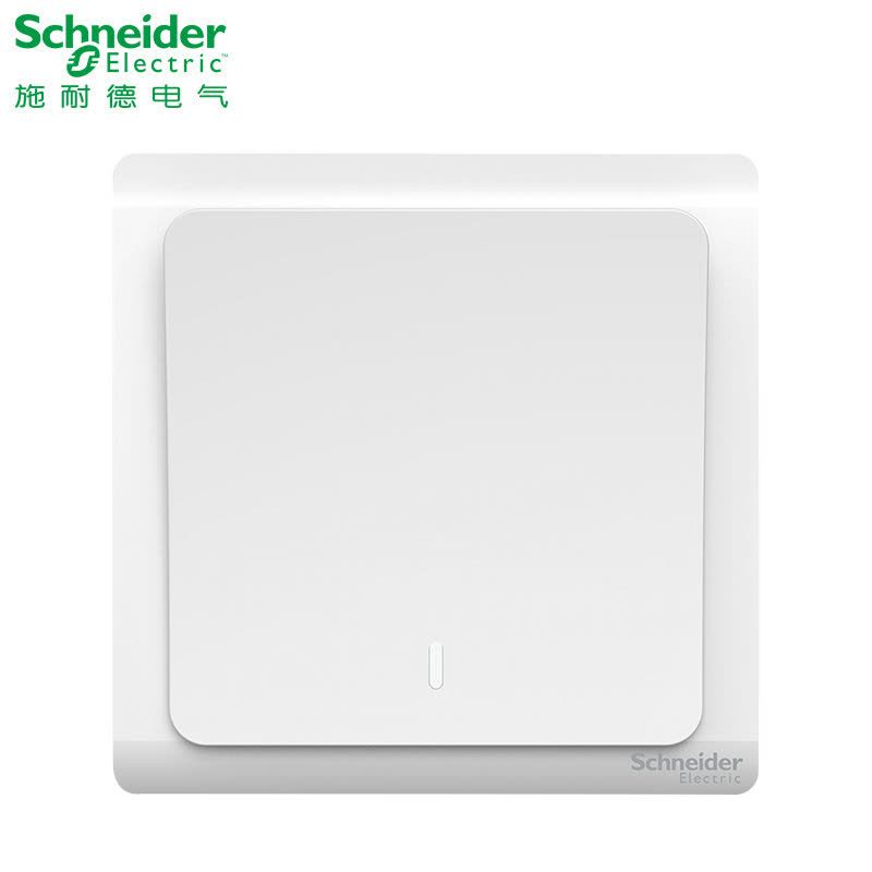 施耐德电气（Schneider Electric）开关插座面板86型 一位单开单联单控 电源插座开关面板 轻逸清雅白图片