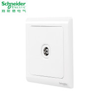 施耐德电气（Schneider Electric）电视插座面板 86型 单联电视插座 轻逸清雅白