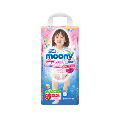 日本尤妮佳（moony）XL38拉拉裤女宝（12-17kg）