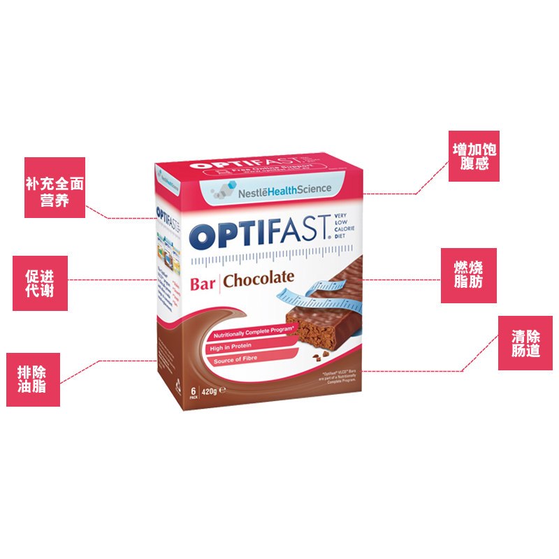 Optifast 澳洲低卡路里巧克力棒【6包x70g】×2盒 减肥零食 促进代谢 燃烧脂肪【海外购 澳洲原装直邮】