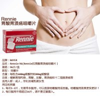 Rennie 抗胃酸溃疡咀嚼片 96片 胃痛胃灼热反胃[海外购 澳洲原装直邮]