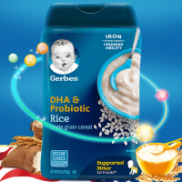 美国嘉宝进口婴儿辅食DHA益生菌大米米粉1段227g6个月以上