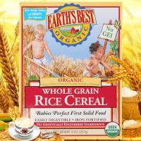 美国Earths best地球世界进口婴儿米糊1段强化铁糙米粉