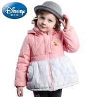 迪士尼正品 迪士尼维尼女童甜美裙摆连帽棉服秋冬新款PD511015