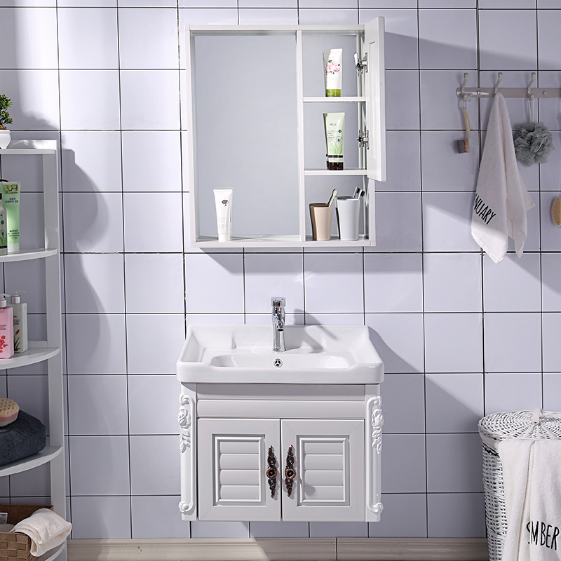 帝宏 太空铝浴室柜镜柜 简约现代挂墙式洗手洗脸盆柜组合洗漱台