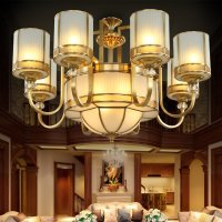 帝歌新中式全铜吊灯美式大气客厅餐厅灯具欧式卧室书房铜66001