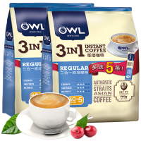 马来西亚进口新加坡OWL猫头鹰三合一即速溶咖啡900g*2袋条装