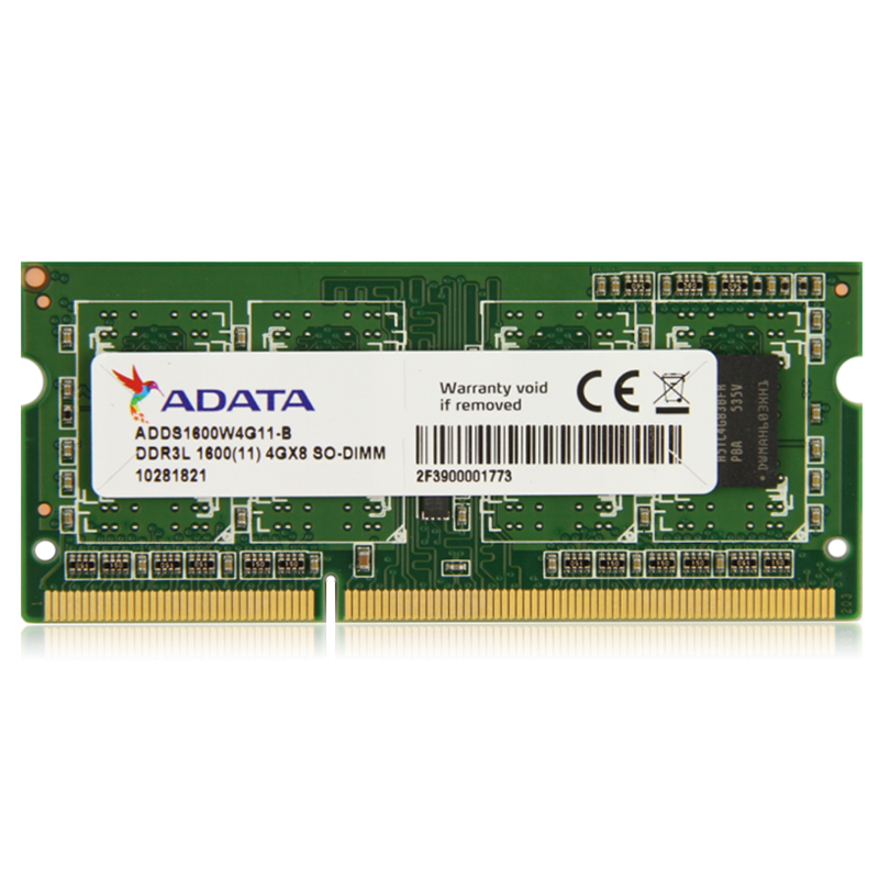 威刚(ADATA)笔记本内存条4G DDR3L 1600 低电压 兼容1333