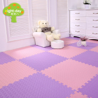 星期八儿童卧室拼图地板宝宝爬行垫60 60加厚拼接泡沫地垫榻榻米（粉色+紫色）