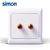 西蒙电气开关插座面板61系列二柱音响插座一位二孔插座J60800Y1