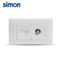 Simon西蒙电气开关插座 西蒙118开关面板 小盒电脑+电视插座