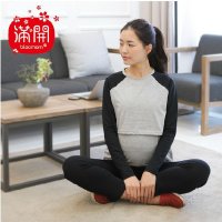 满开 家居哺乳装 A122 时尚纯棉外出哺乳衣产后春夏季月子服 春秋春款孕妇睡衣家居服