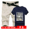 幸福时光【惠】买裤送衣服201夏装新款男士短裤+莱卡T恤一套D67-313