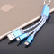 逸美达 iPhone7/6S安卓手机二合一铝合金钥匙扣金属尼龙数据苹果8充电线 土豪金