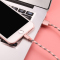 逸美达 苹果11Pro Max手机数据线六6S/6Plus/5S/iphone7/8冲短格子尼龙充电线加长 玫瑰金-2米