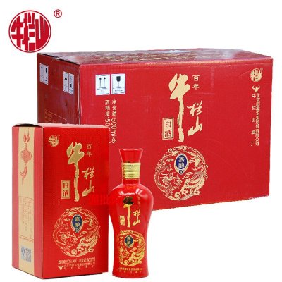 百年牛栏山 百年红10年嘉酿 浓香型纯粮固态法 50度 500ml*6瓶 箱装内含三个纸袋