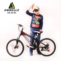 阿米尼儿童山地车 自行车21速20寸男女孩 双碟刹变速单车zxc