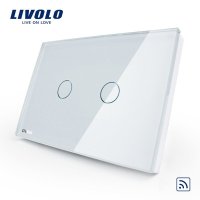 Livolo开关118触摸开关智能家居产品/长方形C8白色遥控单控二开