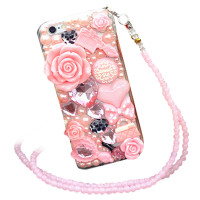 摩洛 水钻蔷薇花透明软壳手机壳保护套带珠链 适用于OPPO Xplay5/5A/双曲面