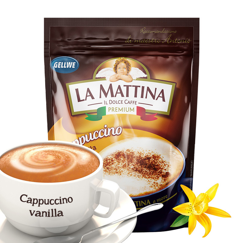La Mattina拉玛特卡布奇诺速溶咖啡香草味100g 欧洲进口