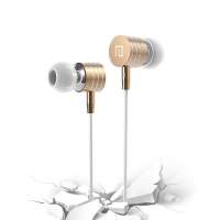 兰士顿langsdom i7a手机耳机 重低音金属耳机 入耳式耳塞电脑MP3苹果安卓通用 线控带麦音乐耳机 金色