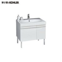 科勒Kohler派丽德K-15050T-LU浴室柜800mm+K-18384T一体台盆组合 （含台盆/含支撑脚一对）