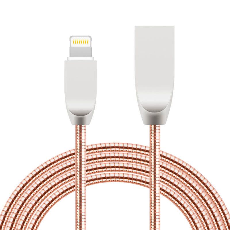 卡姆昂 iPhoneKMA 数据线金属弹簧USB电源线支持苹果5s/6s/6plus 金色1m图片