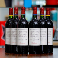 法国进口拉菲尚品波尔多AOC干红葡萄酒整箱装750ml*6 送酒具 原瓶Lafite