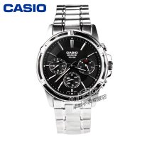 卡西欧CASIO手表男 男士手表商务石英钢带手表