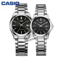 卡西欧(CASIO)手表情侣手表 钢带简约一对表