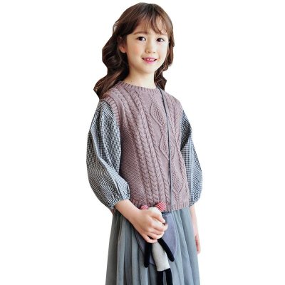 童装女童 2016春装新款韩版儿童背心马甲针织纯棉男童女童毛衣