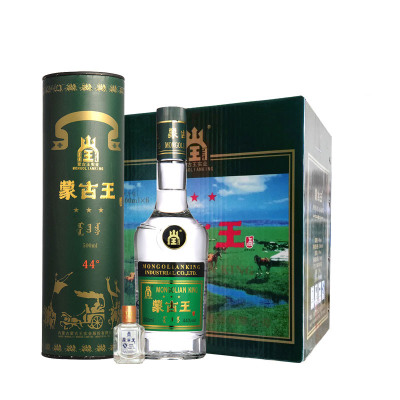 蒙古王44度调度绿桶整箱6瓶可以调度的纯粮白酒配59度原浆小酒