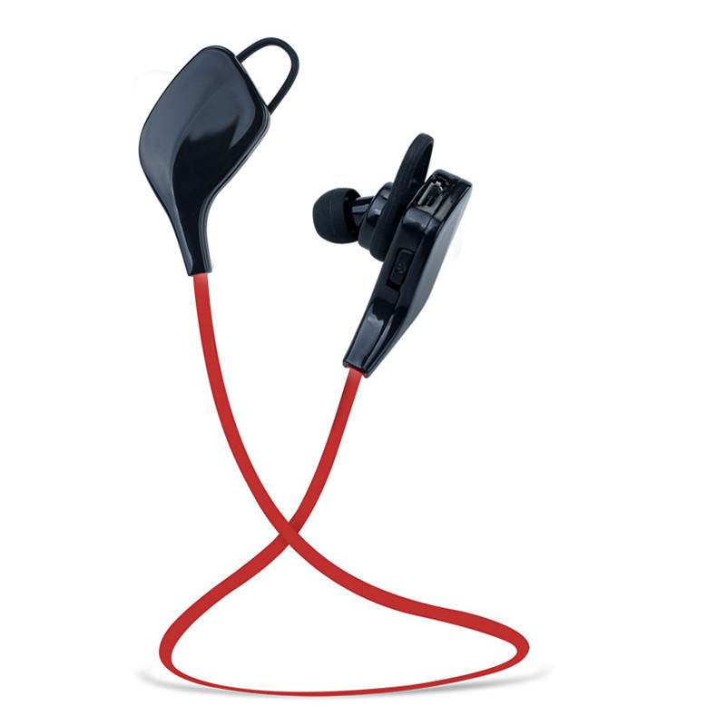 耳宝运动款蓝牙耳机4.0 无线自由 轻便防汗 运动伴侣 音乐播放 1托2 色彩缤纷 黑色+红线