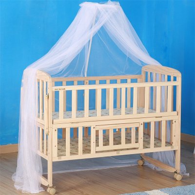 多功能实木婴儿床环保无漆宝宝床可加长可变书桌儿童床BB床